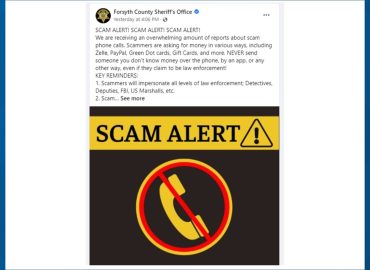 NC law enforcement warns of scam call. Don’t lose your money!