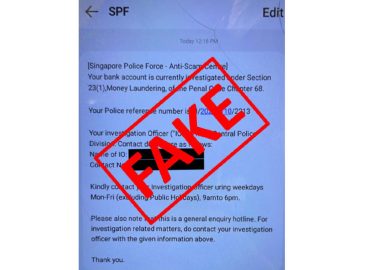 Scam alert: Police warn of fake SMS with ‘SPF’ header