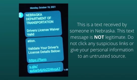 Nebraska DMV alerts customers to potential scams