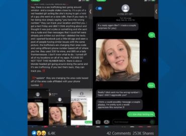 Viral sex-trafficking, phishing scam text