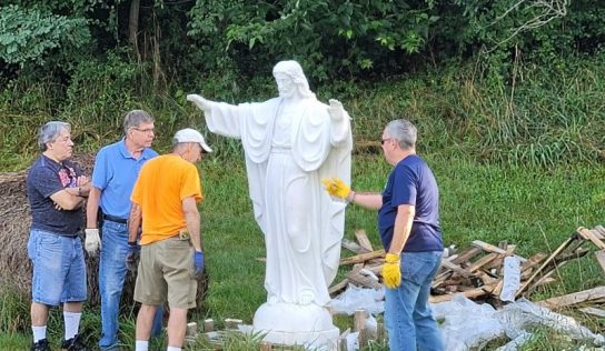 “Prayer Garden” in Rockland erects marble statue of Christ across from community church – Royal Examiner