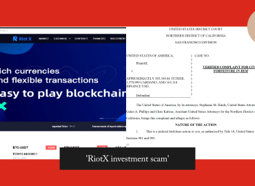 U.S. seeks forfeiture of crypto ‘derived from $2M Asian ‘Pig Butchering’ RiotX scam’
