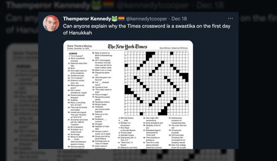 Did NY Times Publish What Some Said Was a ‘Swastika-Shaped’ Crossword Puzzle?